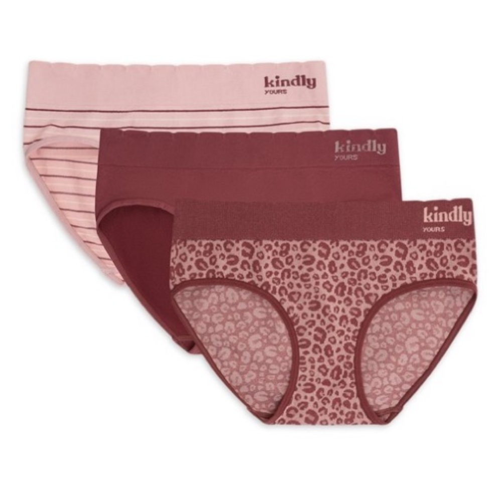 ✌🏼3/$30✌🏼Kindly Yours Sustainable Seamless Hipster 3pk - Mauve/ Blush Leopard